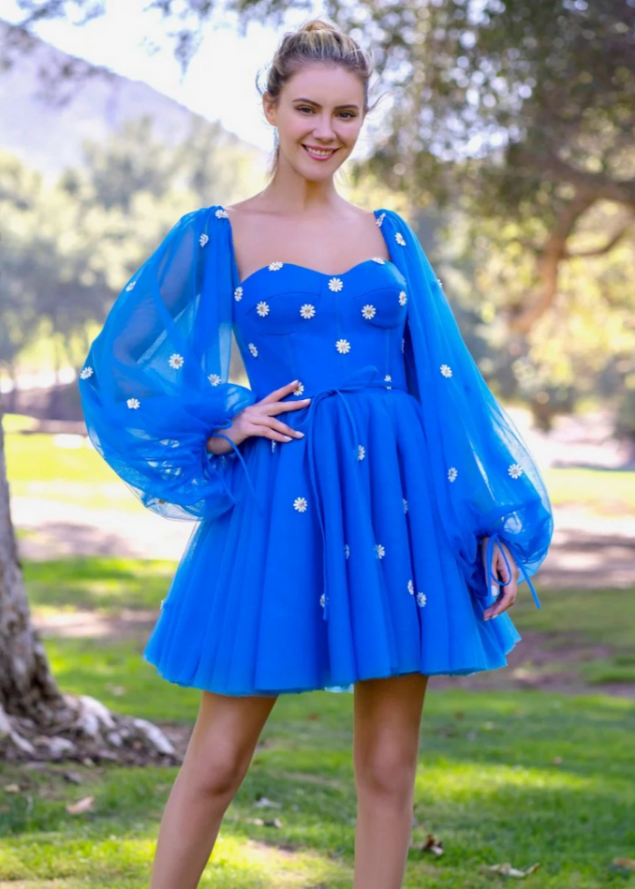 Alcyone | Shine at Homecoming in a Royal Blue Dress with Corset Details - Royal Blue - PromDressClub