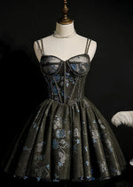 Circe | Unleash Drama with Floral Black Homecoming Dress - Black Floral - PromDressClub