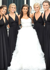 Cynthia | Most Beautiful Day Convertible Black Chiffon Maxi Bridesmaid Dress with ultiway Infinity - Price #price_variant_lowest# - Black - PromDressClub