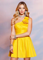 Gisilberga | Shine Brightly: Radiant Yellow Homecoming Dress for Unforgettable Nights - Yellow - PromDressClub