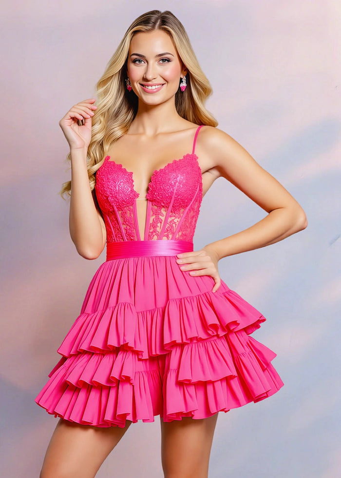 Gwencalon | Discover the Perfect hot pink homecoming dress for Your Big Night - Hot Pink - PromDressClub