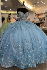 Jocelyn | Step Into Elegance with Stunning Light Blue Quince Dresses - Light Blue - PromDressClub