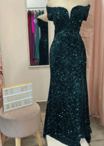 Kristin | Mermaid Sparkly Emerald Green Sequin Maxi Prom Dress - Price #price_variant_lowest# - Emerald Green - PromDressClub