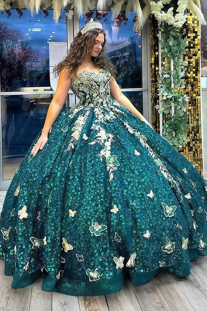 Leila | Discover the Perfect Emerald Green Quince Dress - Timeless Elegance for Your Big Day - Emerald Green - PromDressClub