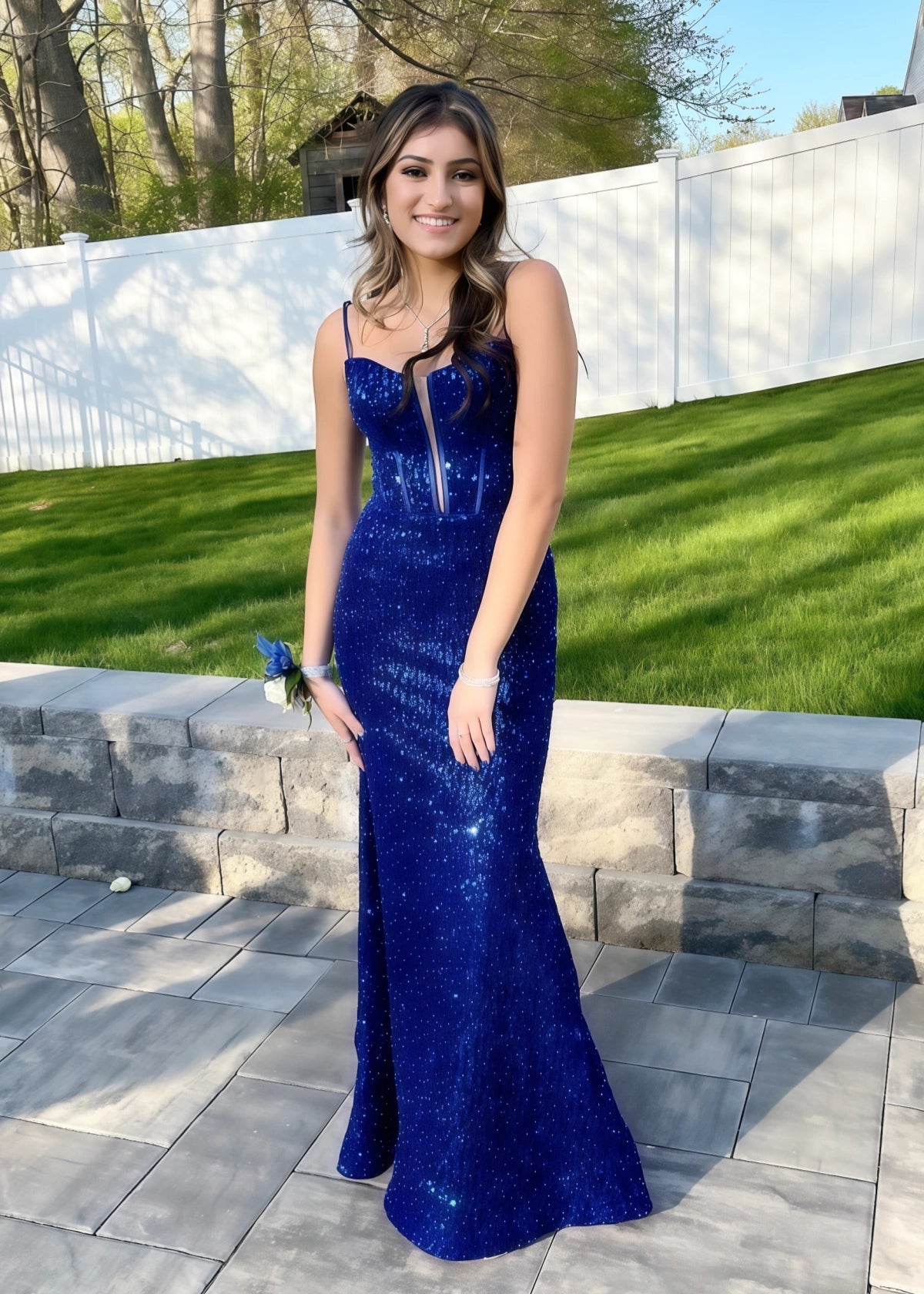 Lena | Mermaid Sparkly Royal Blue Sequin Maxi Long Prom Dress - Price #price_variant_lowest# - Royal Blue - PromDressClub