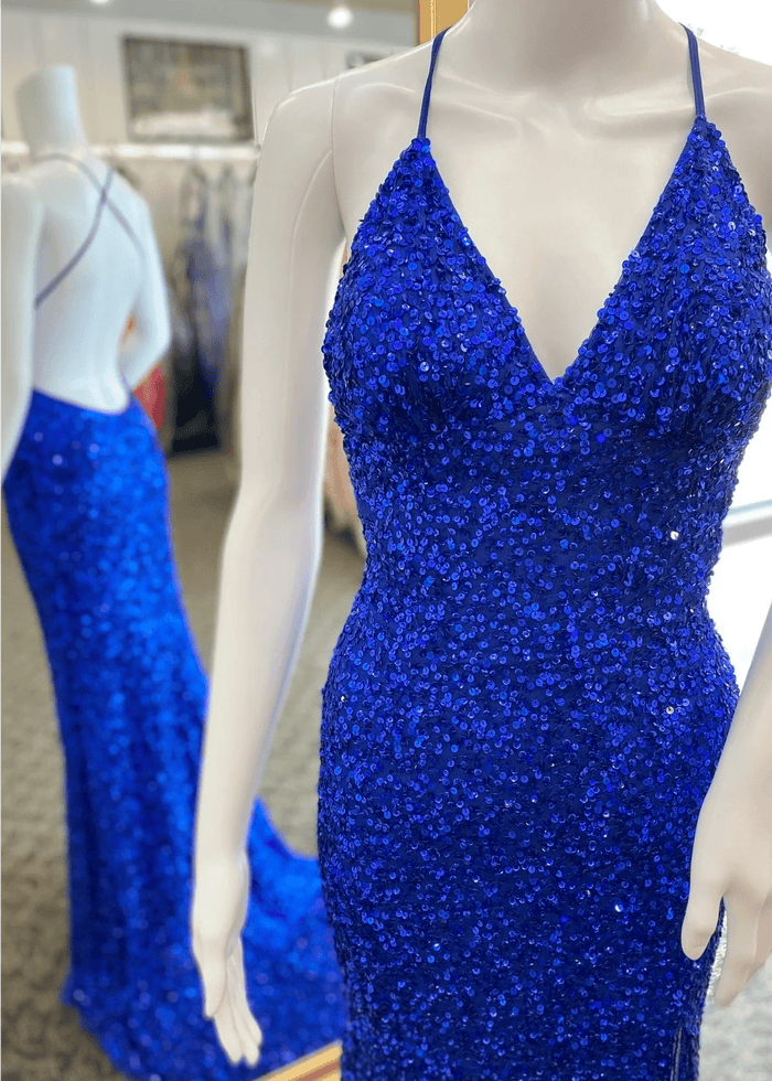 Leona | Mermaid Sparkly Royal Blue Sequin Maxi Prom Dress - Price #price_variant_lowest# - Royal Blue - PromDressClub