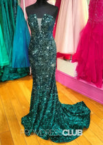 Lesley |Long Green Prom Dresses Near Me With Sequin Strapless V Neck Mermaid - Price #price_variant_lowest# - Green - PromDressClub