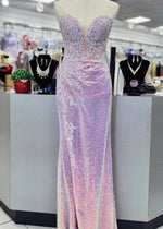 Liz | Mermaid Sparkly Light Purple Sequin Long Prom Dress - Price #price_variant_lowest# - Light Purple - PromDressClub