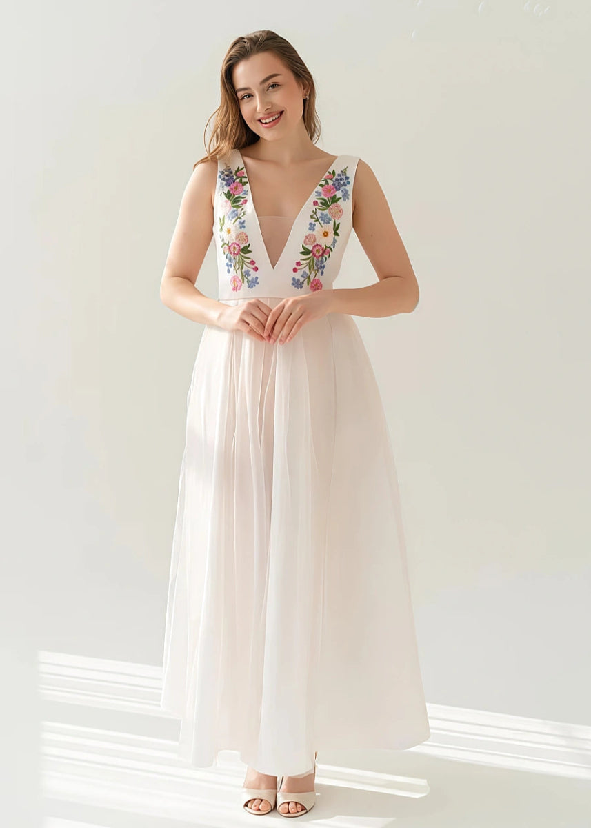 Luciana | Discover Your Dream Floral Wedding Dress: Timeless Elegance & Effortless Grace - White Floral - PromDressClub