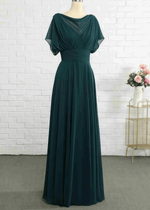 Pandora | A Line Dark Green Chiffon Long Bridesmaid Dress Near Me - Price #price_variant_lowest# - Dark Green - PromDressClub