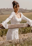 Mamie | Natural Elegance Open-Back Gown – Perfect for Field or Rustic Weddings