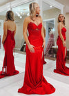 Catherine | Stunning Red Beaded Strapless Mermaid Formal Dress – Perfect for Glamorous Events Color Red