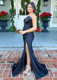 Daphne | Stunning Black and Sage Green Satin Strapless Pleated Formal Dress – Elevate Your Elegance for Every Event