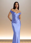 Emilia | Stunning Yellow Off The Shoulder Satin Pleated Prom Dress – Shine Bright at Your Special Event Color Dusty Blue