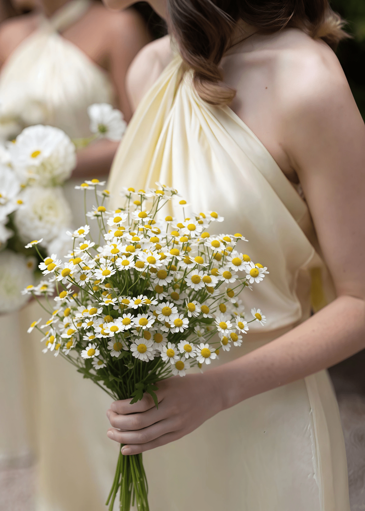 Amy | Sheath Twist Knot Pale Yellow Stretch Satin Maxi Bridesmaid Dress with Halter and Backless - Pale Yellow - PROMDRESS Club