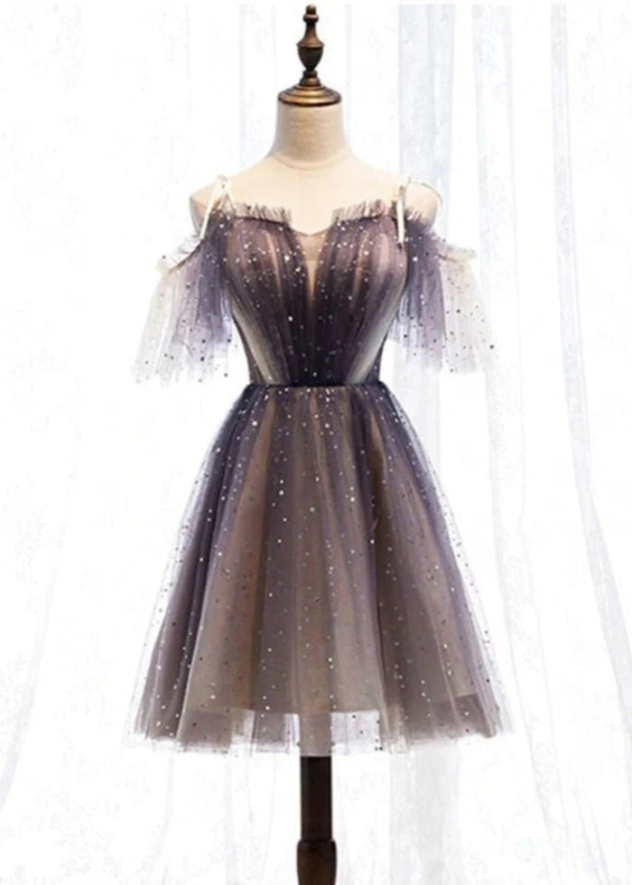 Arminelle | Dazzle at Homecoming in a Navy Blue & Lavender Gradient Dress - Black - PromDressClub