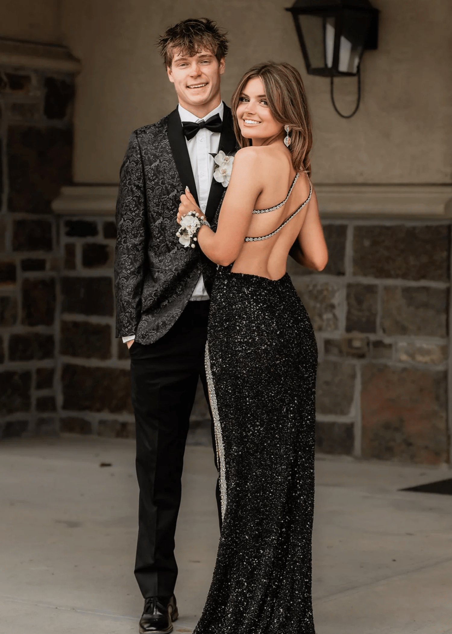 Audrey | Black Mermaid One Shoulder Beaded Prom Dress with Slit - Black - PromDressClub