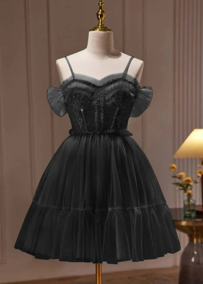 Azurael | Sparkle in Light Purple Homecoming Dress with Bow - Black - PromDressClub