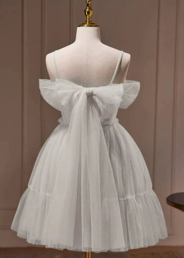 Azurael | Sparkle in Light Purple Homecoming Dress with Bow - White - PromDressClub