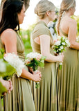 Bella | Chic Sash Sage Green Halter Chiffon Long Bridesmaid Dresses with Slit A Line - Sage - PROMDRESS Club