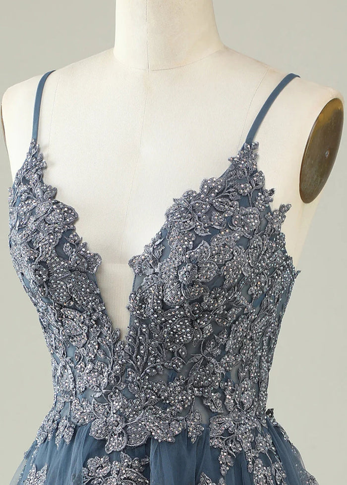 Bellona | Homecoming Dresses in Dusty Blue, Blush +3 Colors – Shop Now! - Dusty Blue - PromDressClub