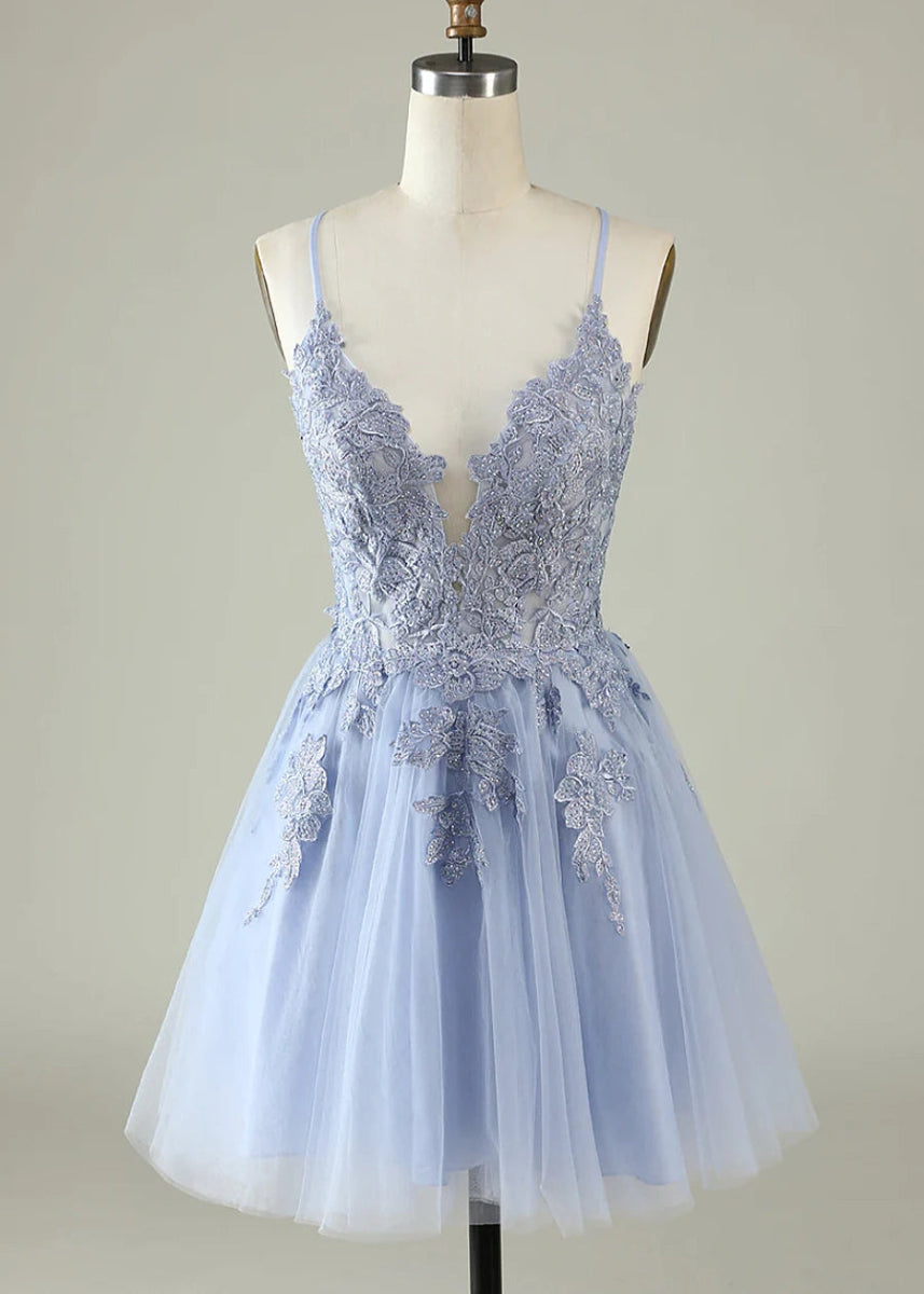 Bellona | Homecoming Dresses in Dusty Blue, Blush +3 Colors – Shop Now! - Lavender - PromDressClub