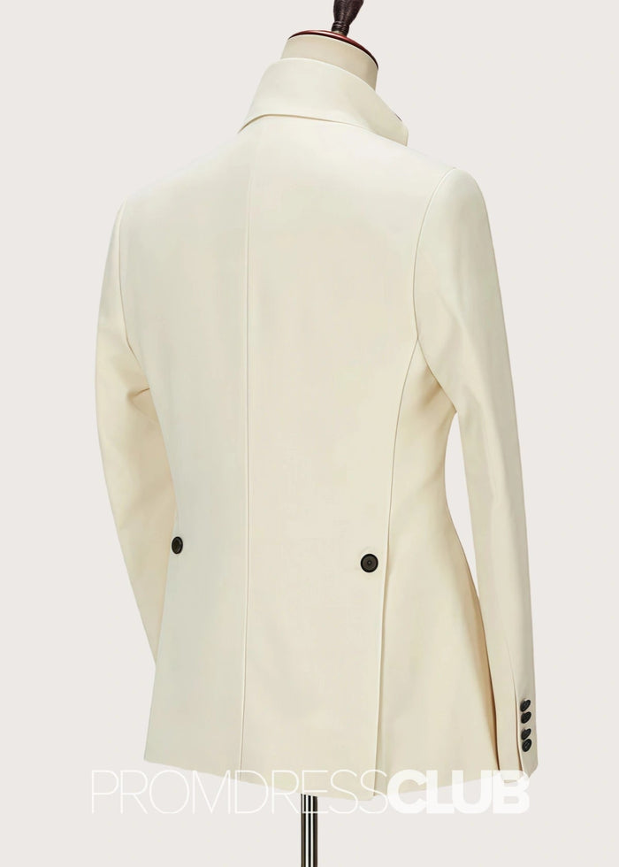 Benjamin |Off White Prom Suits For Men With Fit One Button Stylish |Two Pieces Bespoke Men Suits - Price #price_variant_lowest# - 34 - PromDressClub
