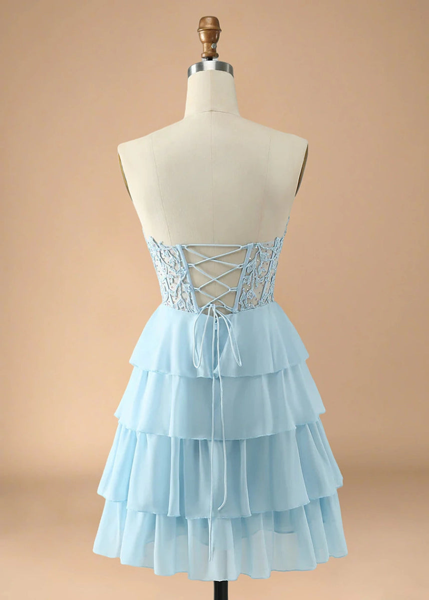 Benoite | Sparkle in Stunning Light Blue Homecoming Dresses - Light Blue - PromDressClub