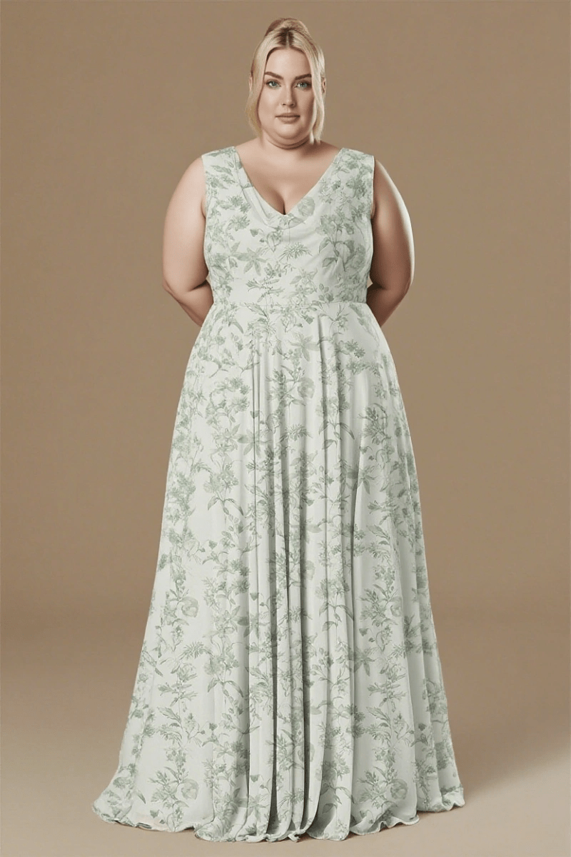 Blissfully Gorgeous Sage Green Floral Dress Bridesmaid for Garden Elegance - Sage Floral - PromDressClub