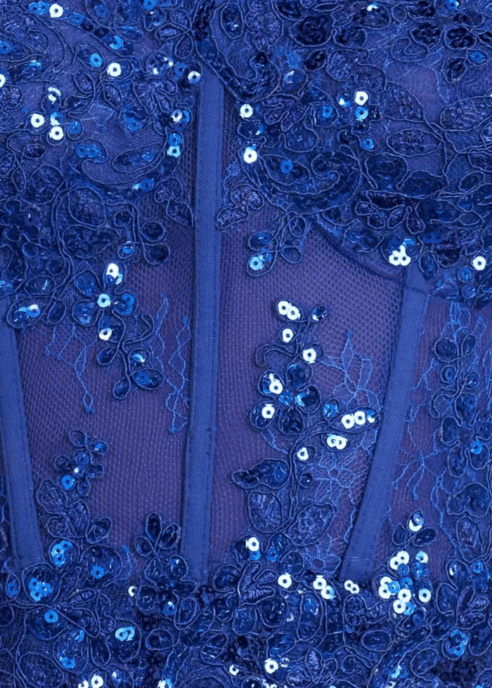 Carmen | Bodycon Royal Blue Lace Corset Strapless Short Homecoming Dress - Royal Blue - PromDressClub