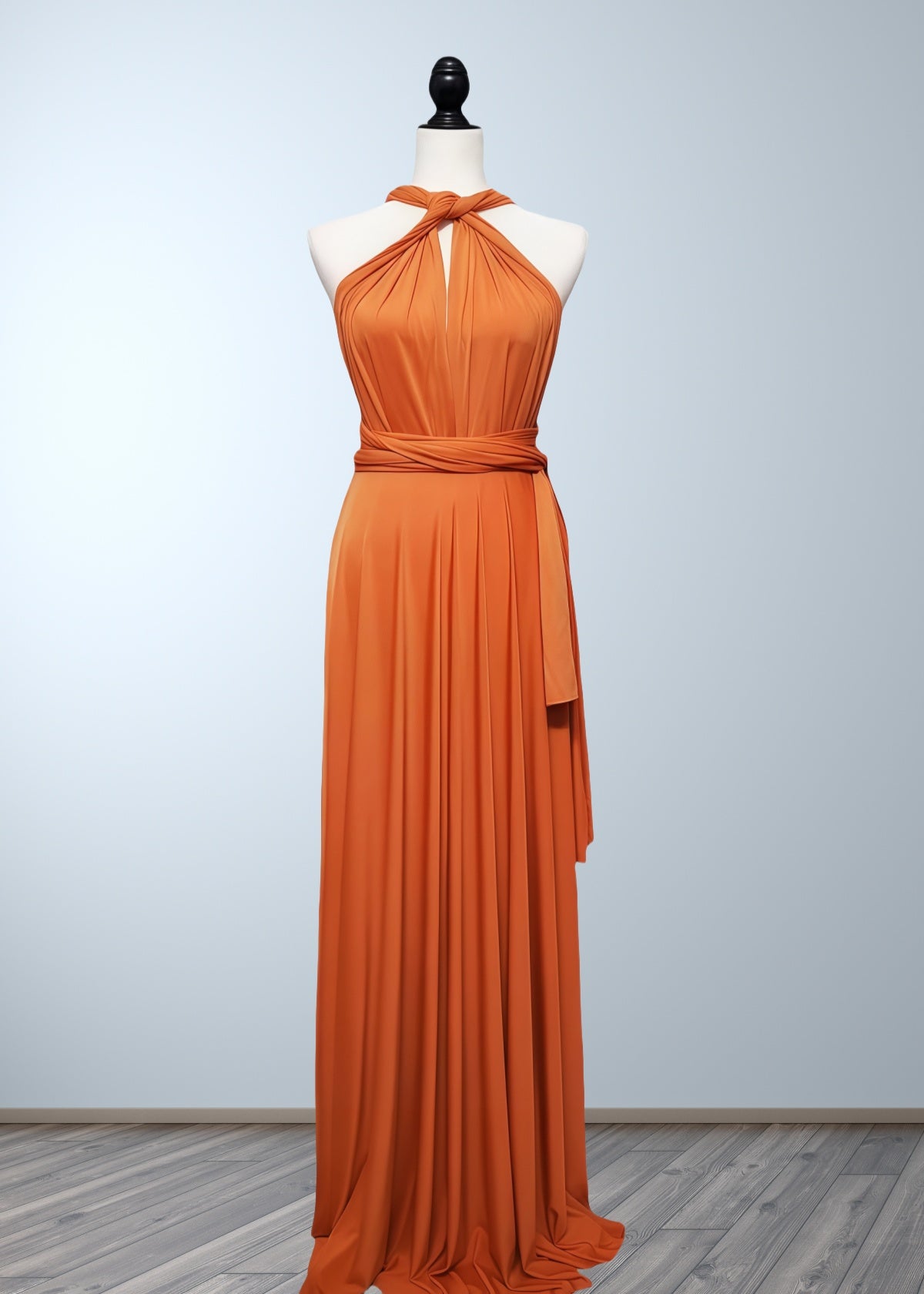 Cherry | Seriously Sensational Plus Size Infinity Rust Chiffon Maxi Bridesmaid Dress with Multiway Convertible - Rust - PROMDRESS Club