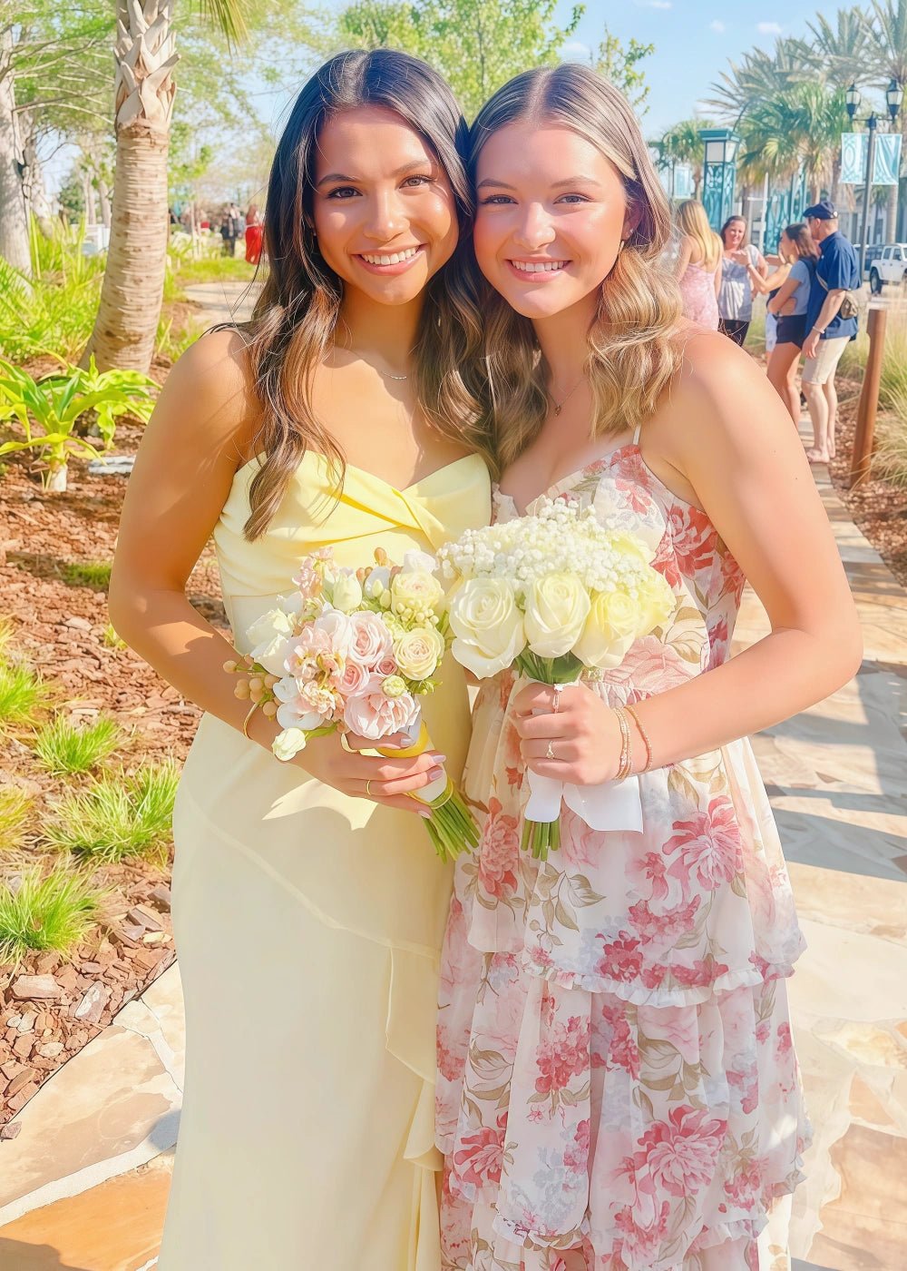 Cordelia | Stunning Yellow Chiffon Slit Prom Dress with Ruffles – Your Show - Stopper for Prom Night - Yellow - PromDressClub