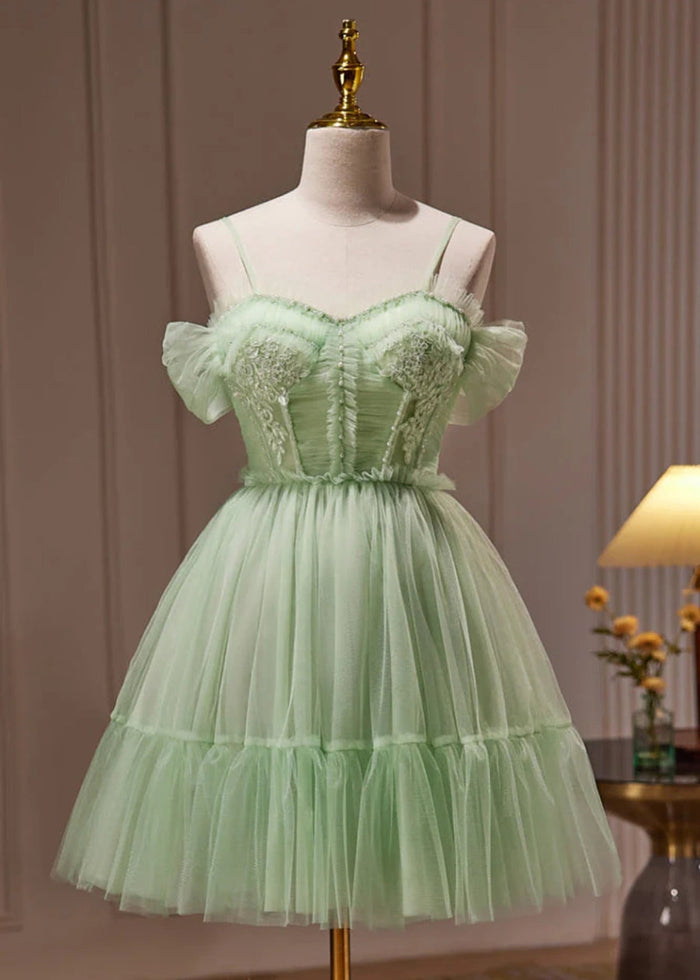 Cyra | Shine at Homecoming in a Flattering Sage Green Corset Dress - Sage - PromDressClub