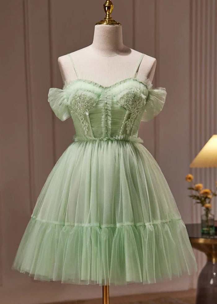 Cyra | Shine at Homecoming in a Flattering Sage Green Corset Dress - Sage - PromDressClub