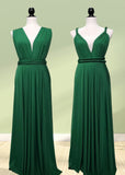 Deirdre | Epitome of Allure Infinity Emerald Green Chiffon Maxi Bridesmaid Dress with Multiway Convertibl - Emerald Green - PROMDRESS Club