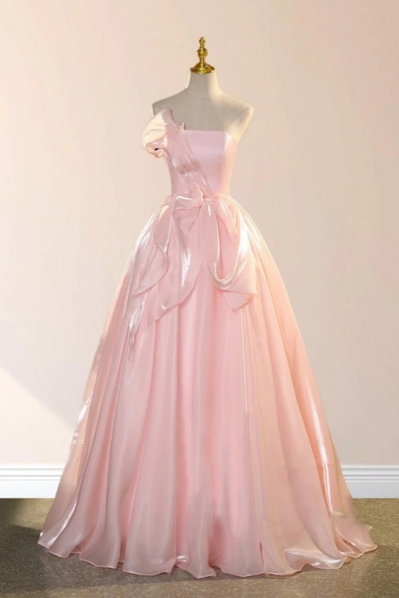 Delilah | Pink Strapless Quinceanera Dresses - Elegant and Dreamy Gowns for Special Occasions - Pink - PromDressClub