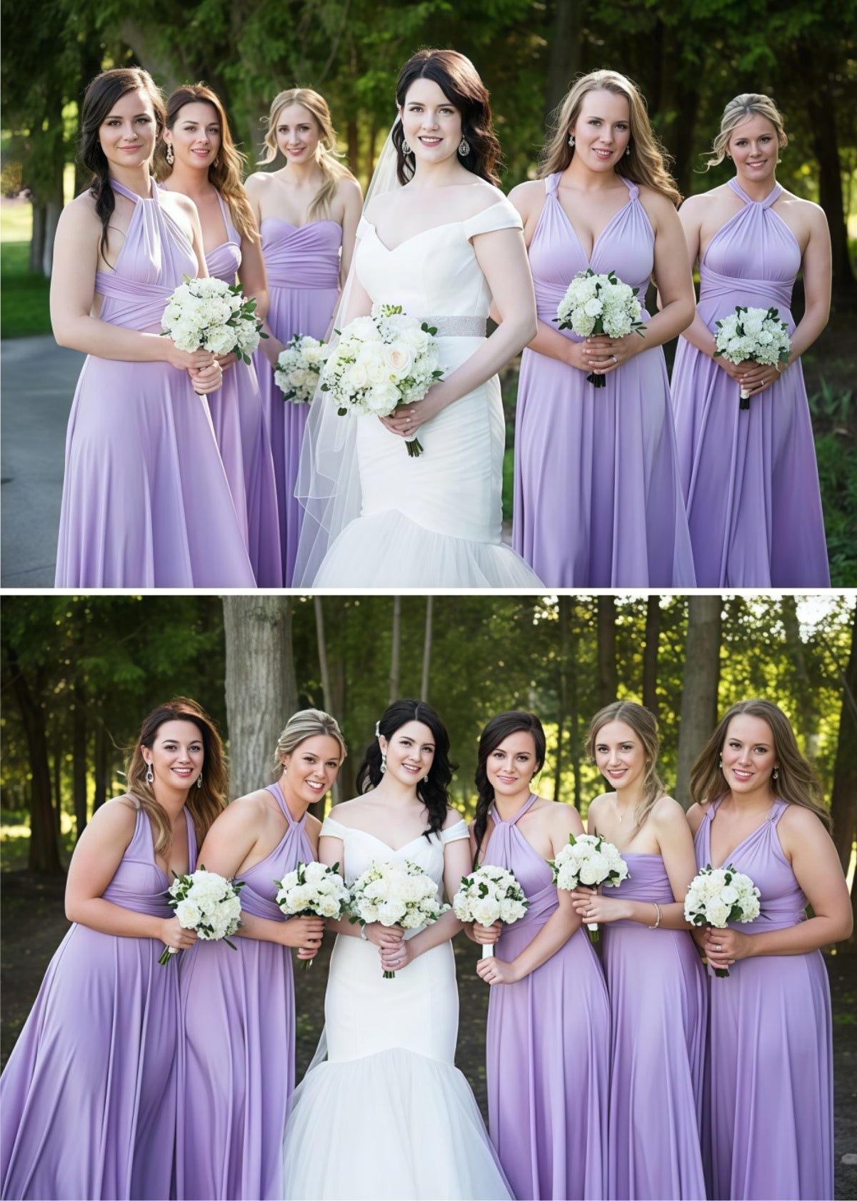 Denise | Epitome of Allure Infinity Lavender Chiffon Maxi Bridesmaid Dress with Multiway Convertible - Lavender - PROMDRESS Club