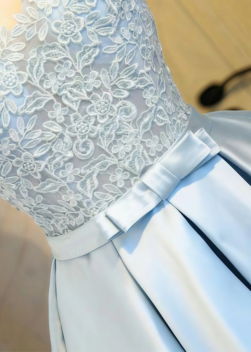 Diorbhail | Sparkle at Homecoming: Stunning Blue Satin Dresses That Wow - Light Blue - PromDressClub