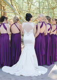 Dominic | Truly a Beauty Infinity Purple Chiffon Maxi Bridesmaid Dress with Multiway Convertible - Purple - PROMDRESS Club