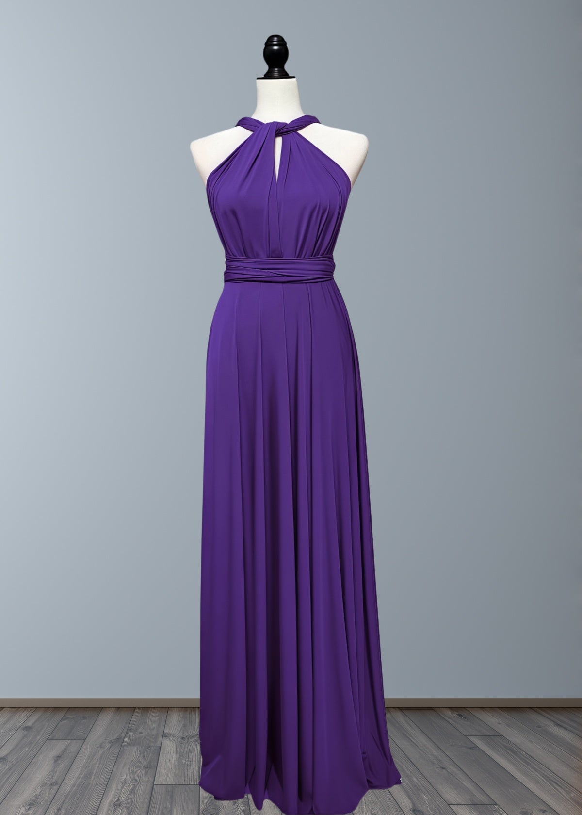 Dominic | Truly a Beauty Infinity Purple Chiffon Maxi Bridesmaid Dress with Multiway Convertible - Purple - PROMDRESS Club