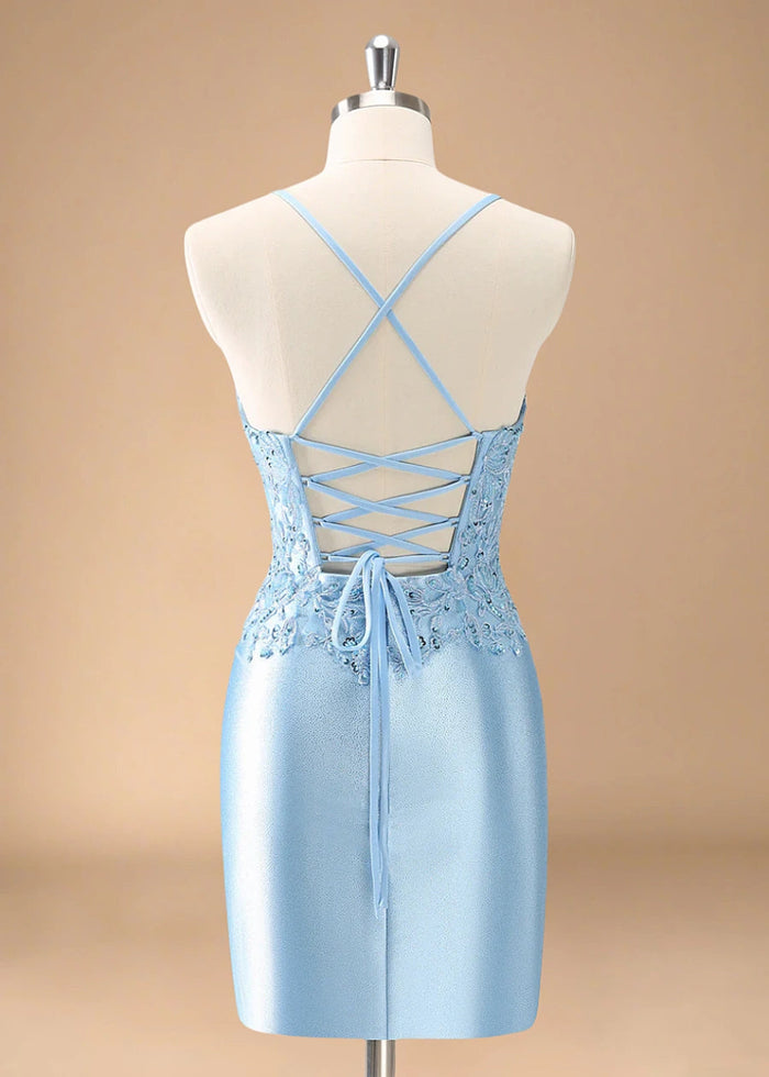 Drusilla | Light Blue Homecoming Dress That Stays Flawless All Night - Light Blue - PromDressClub