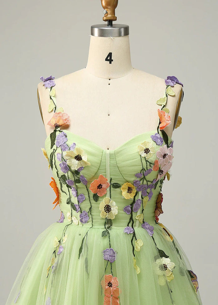 Druzelle | Find Your Dream Corset Homecoming Dress: Floral Styles Available Now - Sage Floral - PromDressClub