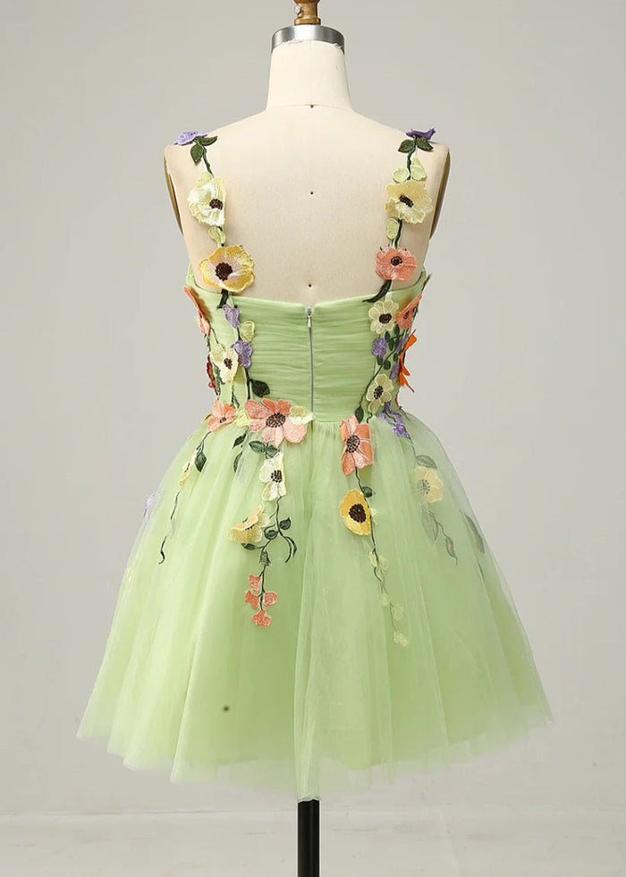 Druzelle | Find Your Dream Corset Homecoming Dress: Floral Styles Available Now - Sage Floral - PromDressClub