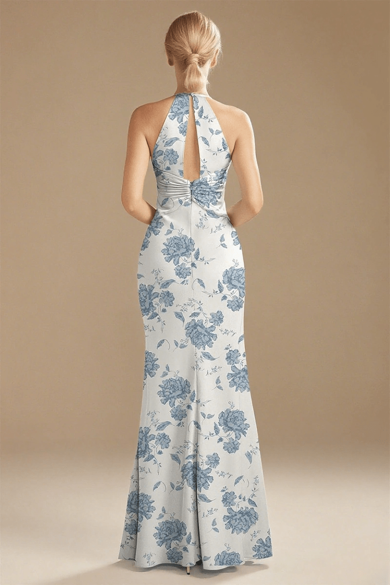 Elegant Blue Floral Bridesmaid Dresses for Any Wedding Scene—Timeless Style & Comfort - Blue Floral - PromDressClub