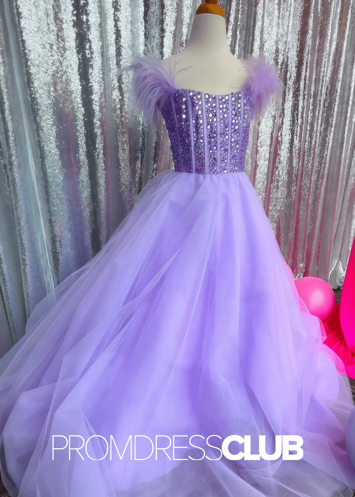 Emily | Hot Pink Long Pageant Dresses for Girls - CHILD 2 - PromDressClub