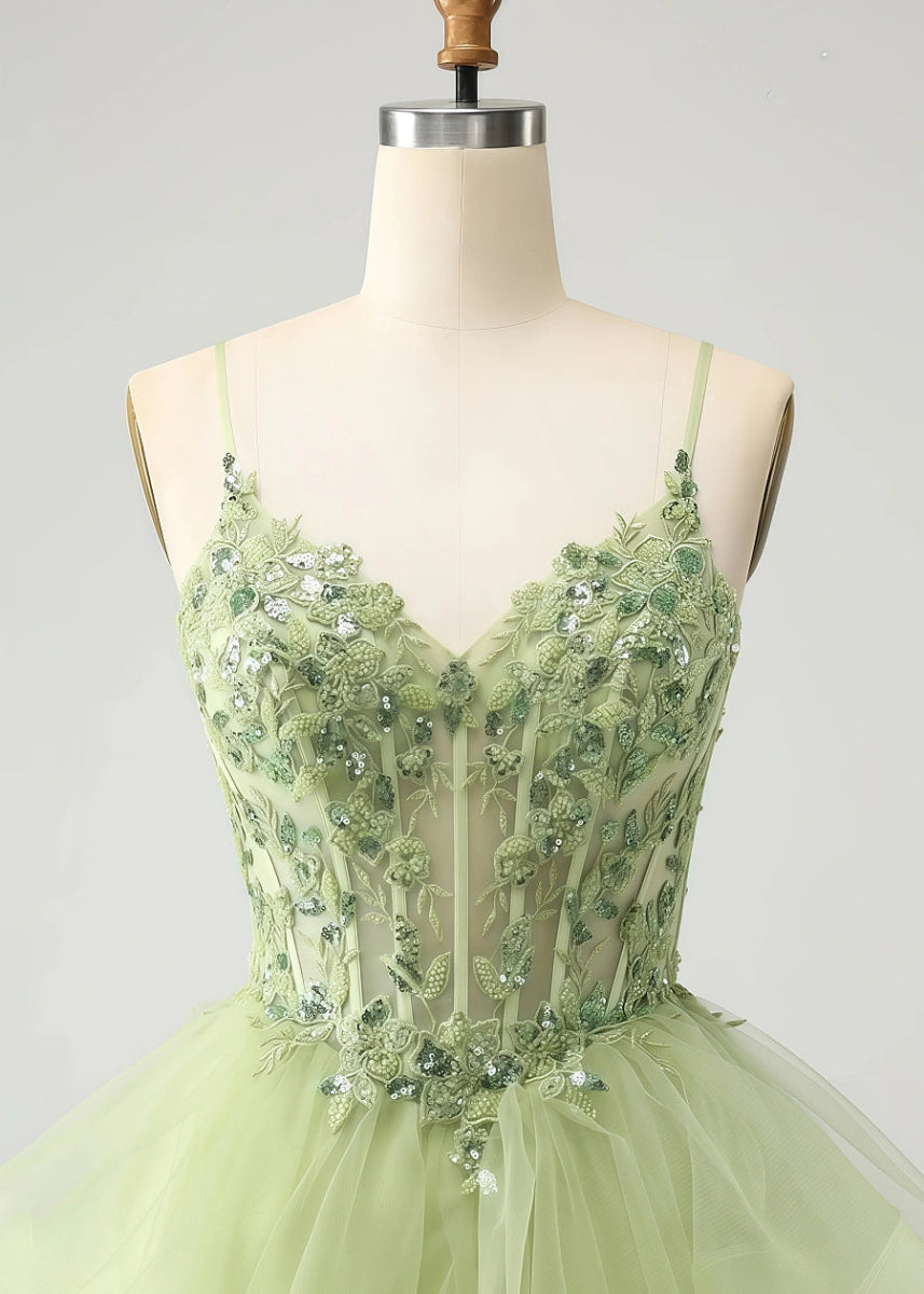 Eosphoros | Shine on Homecoming Night in a Stunning Light Green Dress - Light Green - PromDressClub