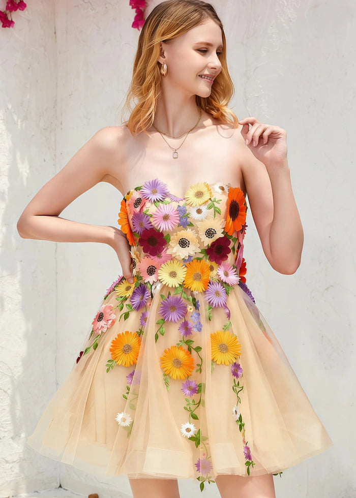 Eranthe | Discover the Ultimate Champagne Homecoming Dress: Sparkling Elegance for Your Big Moment! - Emerald Green Floral - PromDressClub