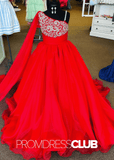 Erin | Long Red Pageant Dresses for Girls - Red - PromDressClub