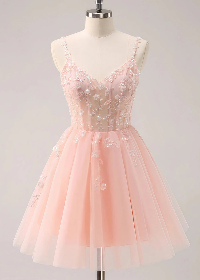 Etheldreda | Royal Blue Homecoming Dress: Unforgettable Elegance for Your Special Night - Light Pink - PromDressClub