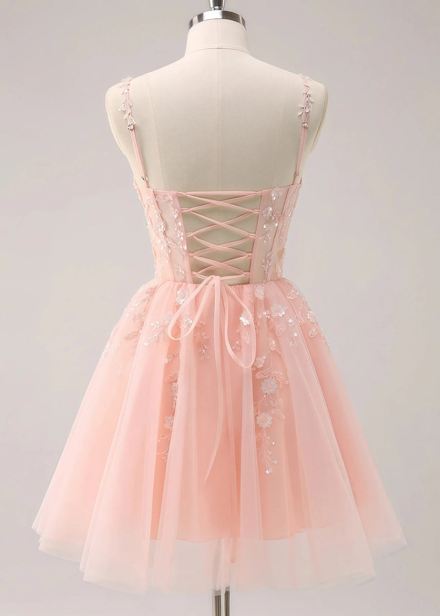 Etheldreda | Royal Blue Homecoming Dress: Unforgettable Elegance for Your Special Night - Light Pink - PromDressClub